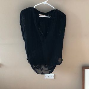 Rebecca Taylor silk lace house with gold buttons